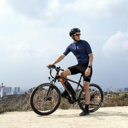 Electric Mountain Bike in black and white color scheme. 3