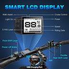 Electric Mountain Bike in black and white color scheme. 6