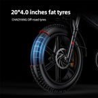 ENGINE X Folding Electric Bike with off-road capabilities and 20-inch tires. 4