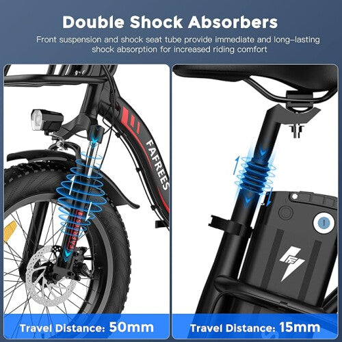 F20 MAX Electric Bike in White, Black, and Red colors 4