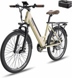 F26 Pro Electric Bike in Grey and Cream color