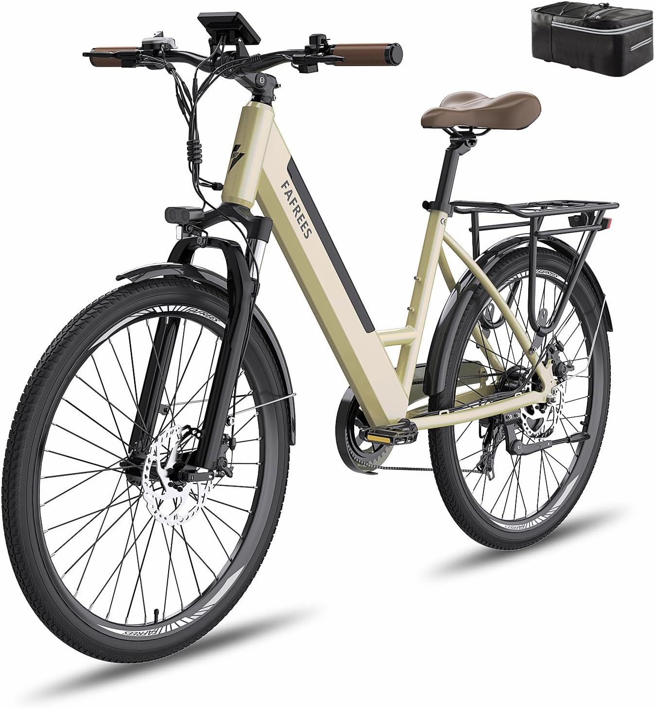 F26 Pro Electric Bike in Grey and Cream color 11