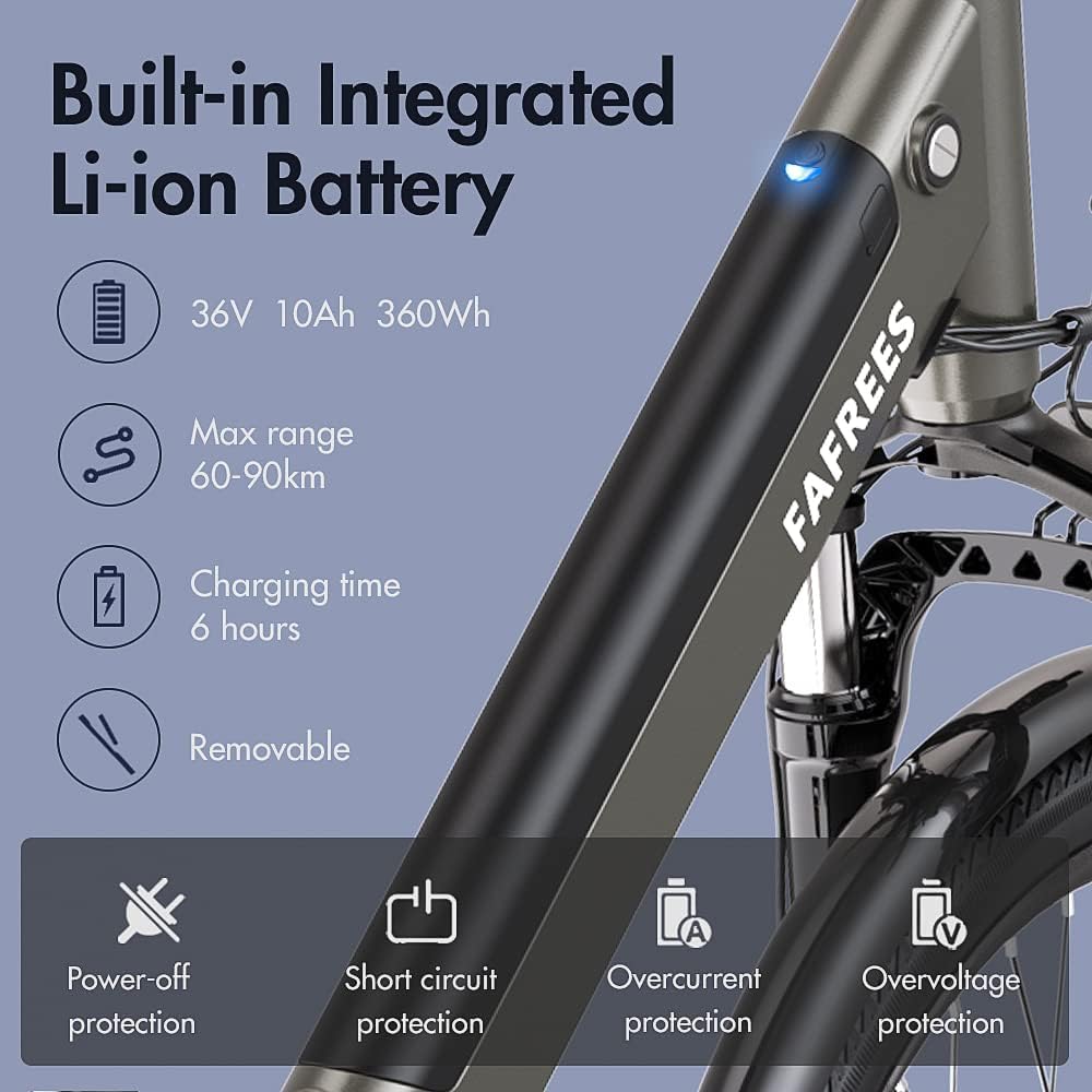 F26 Pro Electric Bike in Grey and Cream color 2