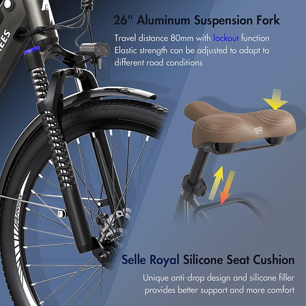 F26 Pro Electric Bike in Grey and Cream color 3
