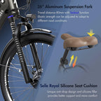 F26 Pro Electric Bike in Grey and Cream color 3