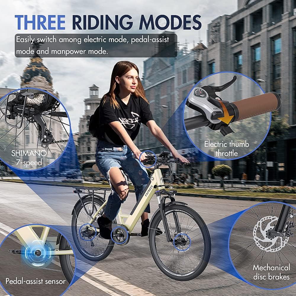 F26 Pro Electric Bike in Grey and Cream color 5