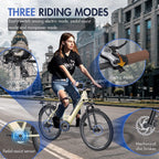F26 Pro Electric Bike in Grey and Cream color 5