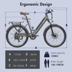 F26 Pro Electric Bike in Grey and Cream color 8
