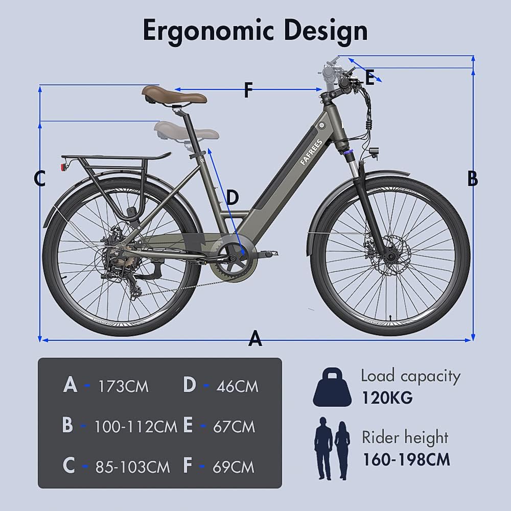 F26 Pro Electric Bike in Grey and Cream color 8