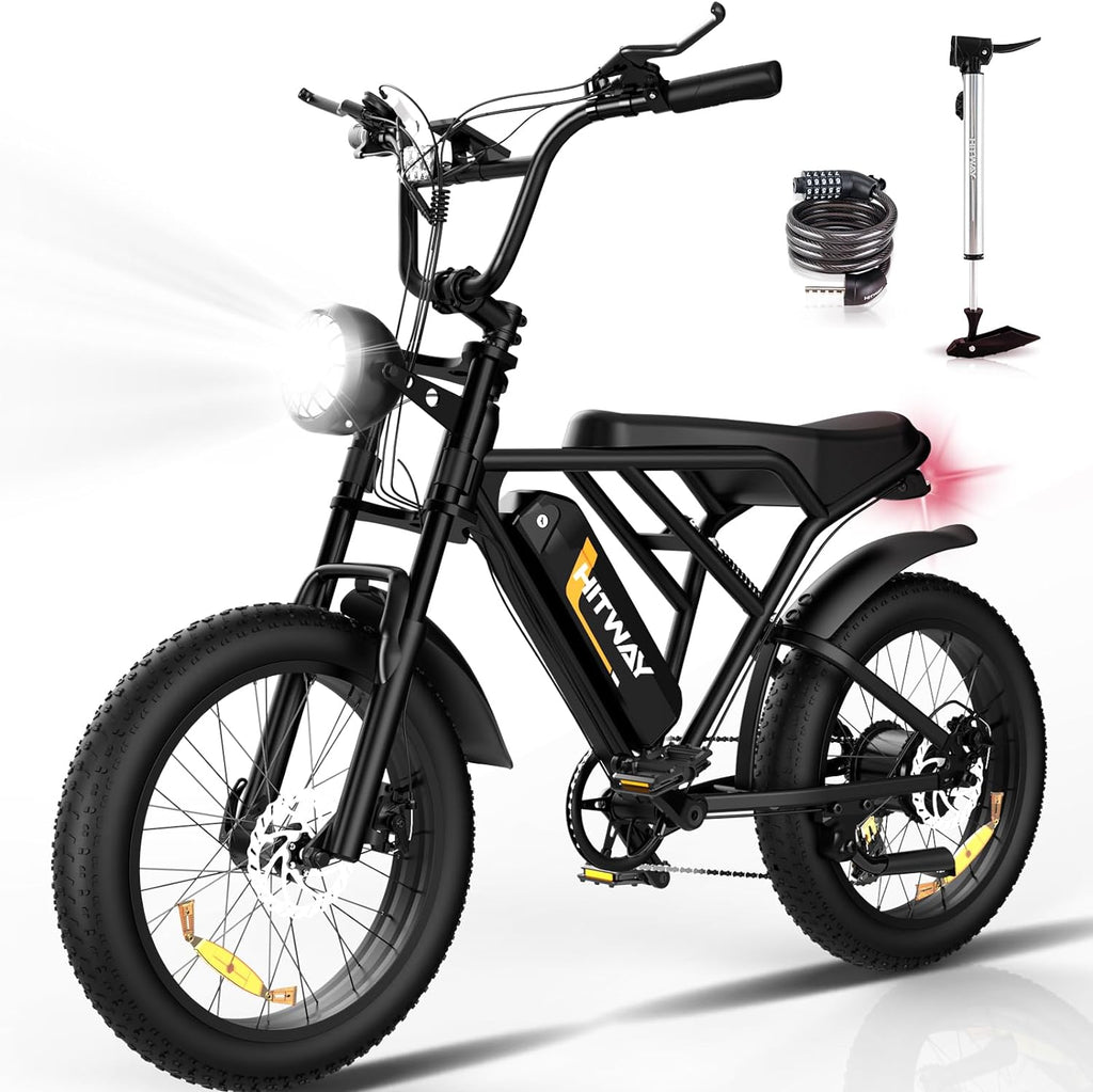 Fat Tyre E Bike in Black color