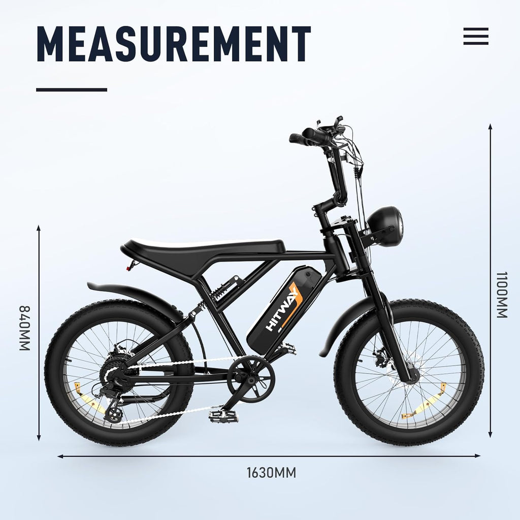 Fat Tyre E Bike in Black color 5