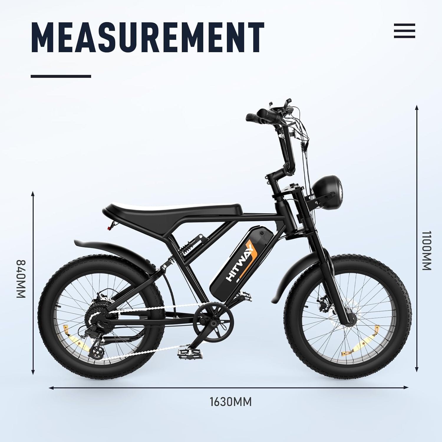 Fat Tyre E Bike in Black color 5