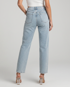 Felicia High-Waist Jeans with Shiny Finish in Light Blue 2