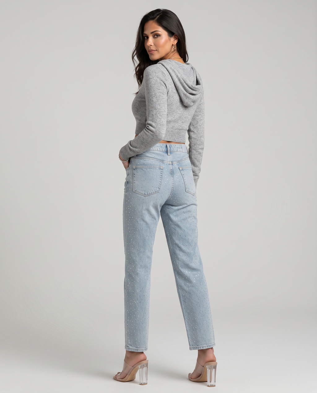 Felicia High-Waist Jeans with Shiny Finish in Light Blue 5