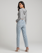 Felicia High-Waist Jeans with Shiny Finish in Light Blue 5