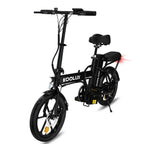 Folding E Bike in black color, perfect for urban commuting.