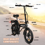 Folding E Bike in black color, perfect for urban commuting. 2
