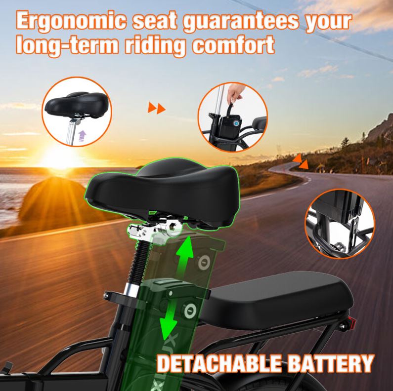 Folding E Bike in black color, perfect for urban commuting. 3
