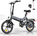 Folding Electric Bike in Black and Green Gray color 6
