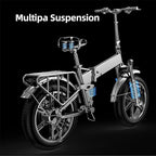 Folding Electric Bike in Black, White, and Red colors with powerful features. 6