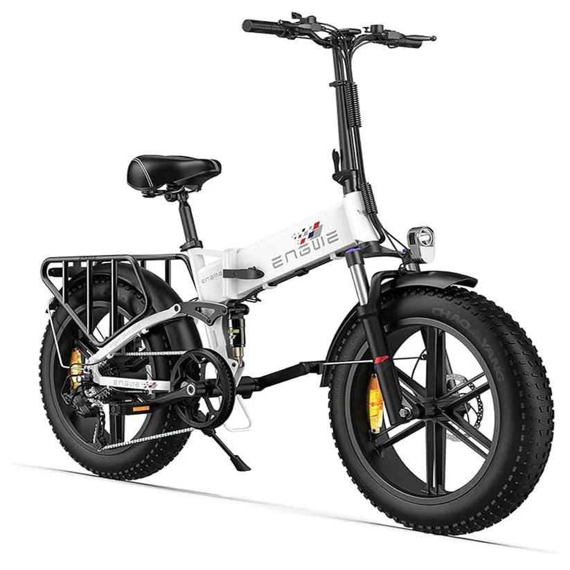 Folding Electric Bike in Black, White, and Red colors with powerful features. 9