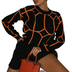 Elegant ladies long sleeve sweater with geometric design. 4