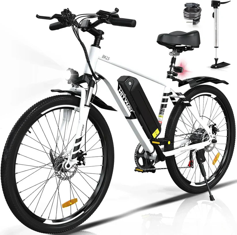 HITWAY BK15 Electric Mountain Bike in Navy Blue, White, and Black 8