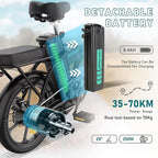 Hitway Bk5 Folding Electric Bike in Green and White 2