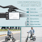 Hitway Bk5 Folding Electric Bike in Green and White 3