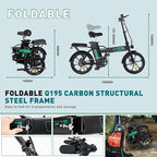 Hitway Bk5 Folding Electric Bike in Green and White 5
