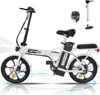 Hitway Bk5 Folding Electric Bike in Green and White 6