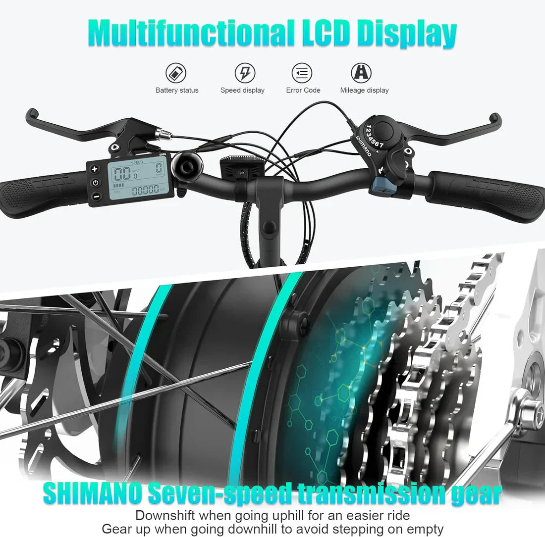 Hitway BK8 Electric Bike in black and white design. 5