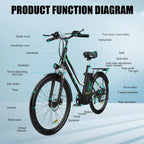 Hitway BK8 Electric Bike in black and white design. 7
