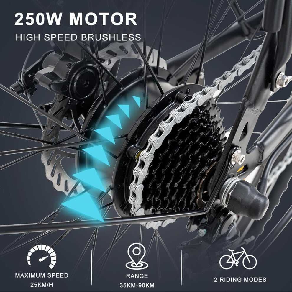 Hitway EBike BK27 in stylish black and white design. 6