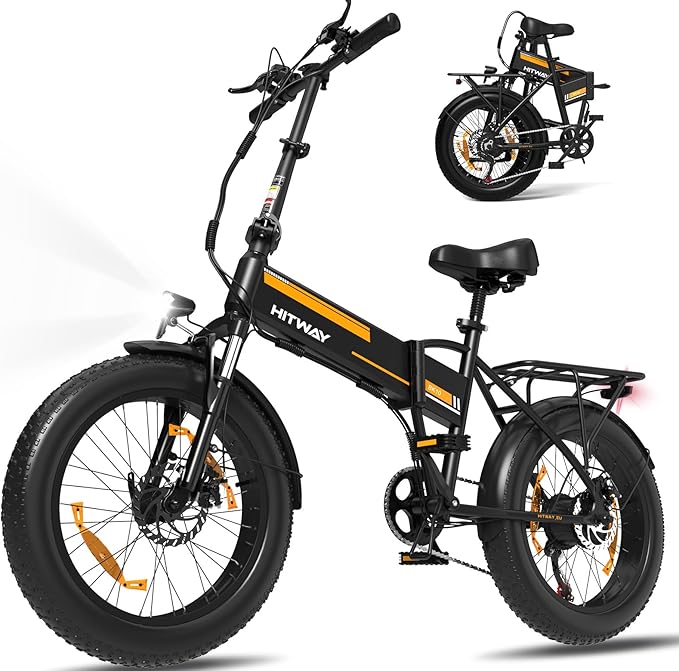 Hitway Electric Bike BK10 in green and orange with stylish design and eco-friendly features.