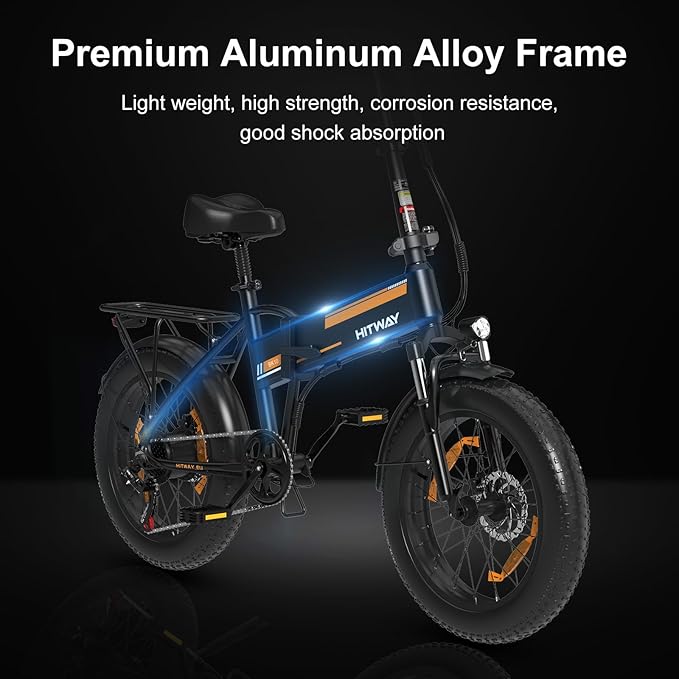Hitway Electric Bike BK10 in green and orange with stylish design and eco-friendly features. 4
