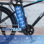 BK3S HITWAY Electric Bike in sleek black for adults, perfect for urban commuting. 2