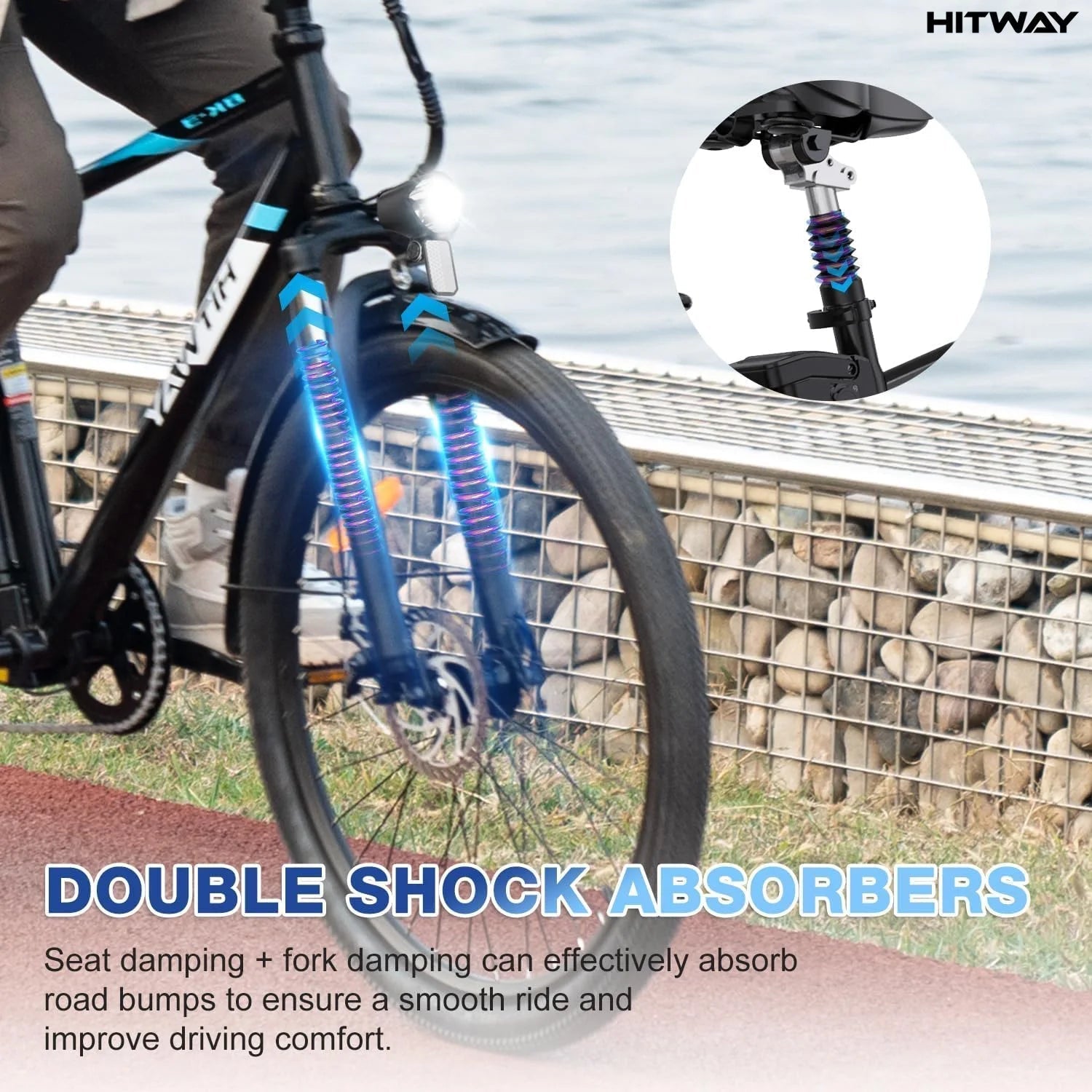 BK3S HITWAY Electric Bike in sleek black for adults, perfect for urban commuting. 3