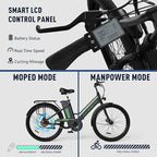 HITWAY BK8S Electric Bike in stylish black, white, and blue design. 2