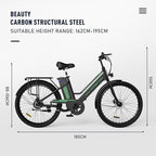 HITWAY BK8S Electric Bike in stylish black, white, and blue design. 4
