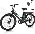 HITWAY BK8S Electric Bike in stylish black, white, and blue design. 5