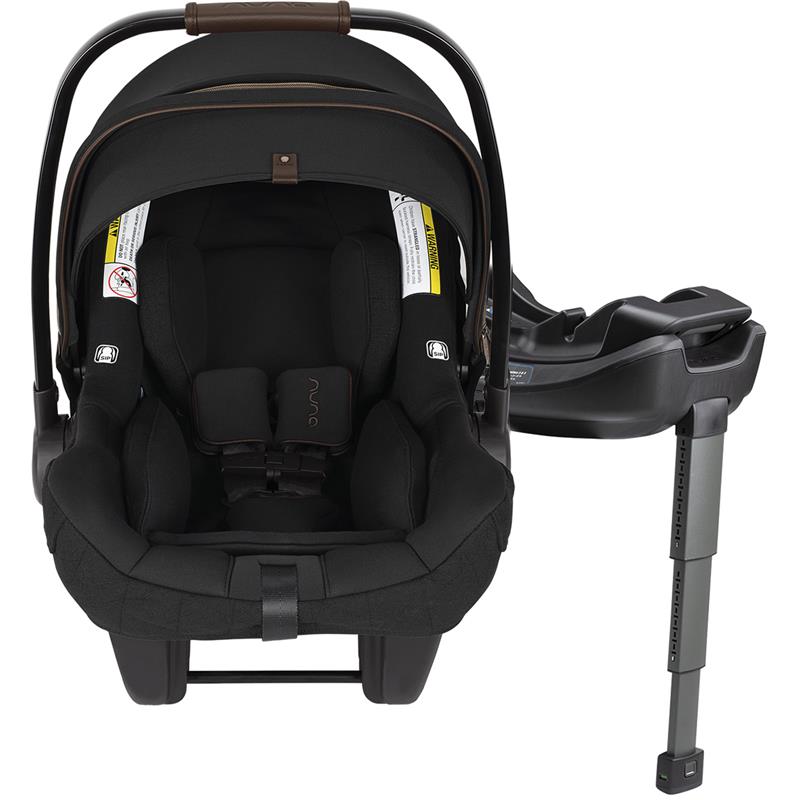Infant Car Seat with Base and Magnetic Harness Holders in Black
