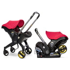 Infant Car Seat with Integrated Stroller, Red