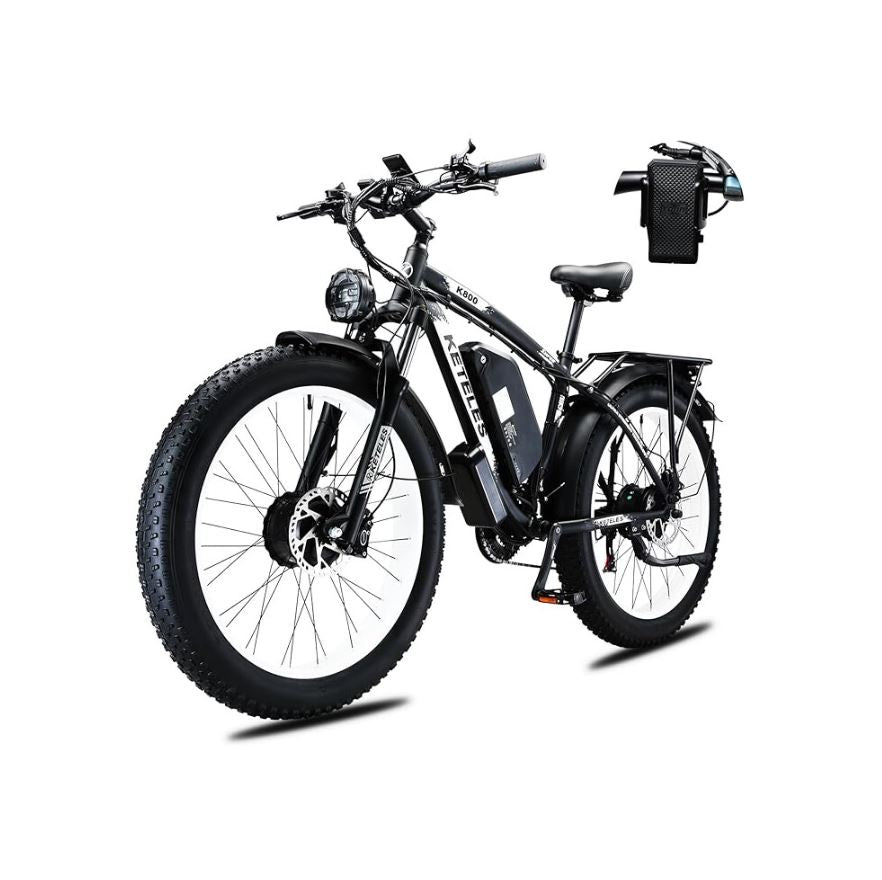 K800 Dual Battery Electric Bike in black with powerful features.