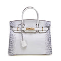 Kaia Elegant handbag in premium genuine leather with crocodile texture.
