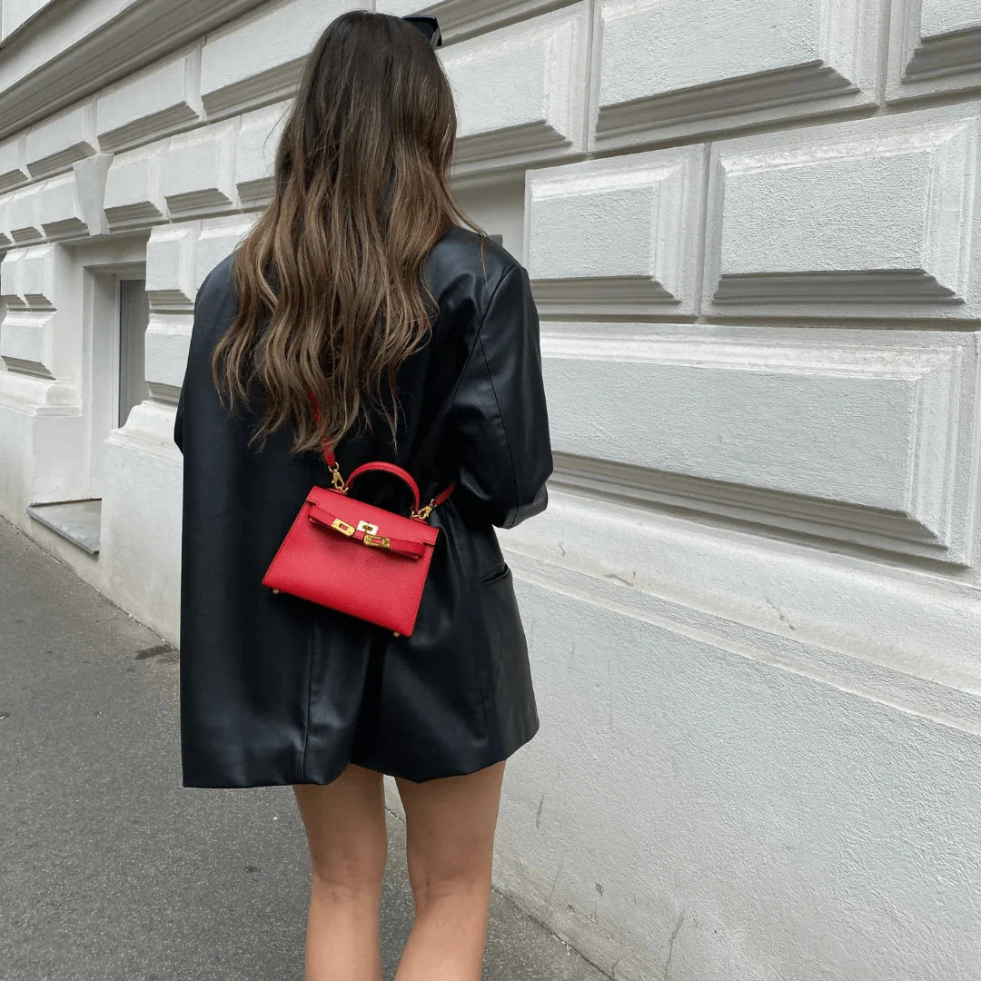 Chic Epsom leather handbag in various colors. 10