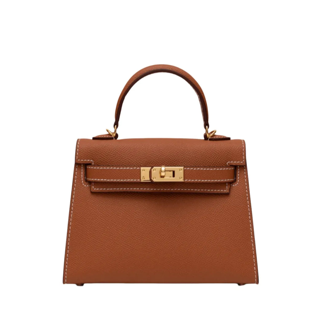 Chic Epsom leather handbag in various colors. 18