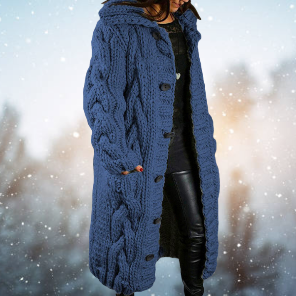Elegant ladies cardigan made from soft material with a coarse cable pattern. 10