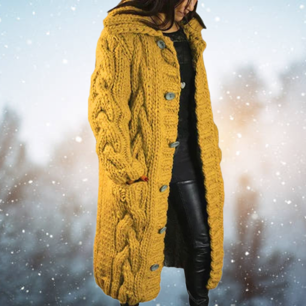Elegant ladies cardigan made from soft material with a coarse cable pattern. 9