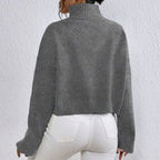 Stylish high collar sweater for ladies in soft wool blend. 2